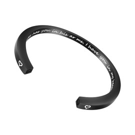 Dletay Stainless Steel Cuff Bracelet, Adjustable Memorial Cremation Bracelet, God Black