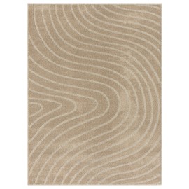 LUXE WEAVERS Modern Geometric Wave Beige 2x3 Area Rug