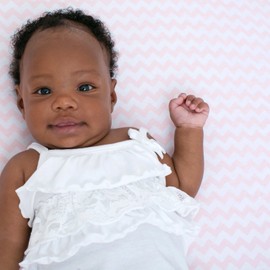 Baby Changing Pad Covers for Girls - 2 Pack - Ultra Soft Jersey Knit Cotton (Pink, White, Chevron and dots) Baby Changing Pad Cover by Ziggy Baby