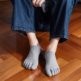 MOPCONY 8 Pair Set, 5 Toe Socks, Men's, Summer, Ankle Socks, Cotton Mesh, Five Toe Socks, Summer Foot Cover, No Slip Off, 5 Toe Socks, Thin Breathable, Men's Sports, Shallow Shoe Cover, 9.4 - 10.6