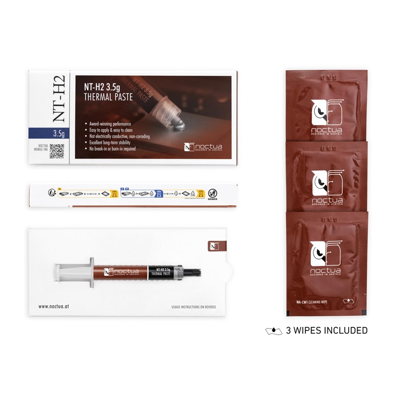 Noctua NT-H2 3.5g, Thermal Computer Paste incl. 3 Cleaning Wipes