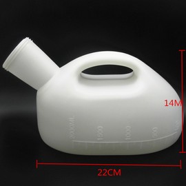 YUMSUM Male Bed Urinal Men's Potty Pee Bottle Collector 2000MLwith 1.3M Tube (White)