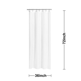 N&Y HOME N&Y HOME Fabric Shower Curtain or Liner 36 x 72 Inches Bath Stall Size with 2 Bottom Magnets, Hotel Quality, Washable, Water Repellent, White Spa Bathroom Curtains with Grommets, 36x72