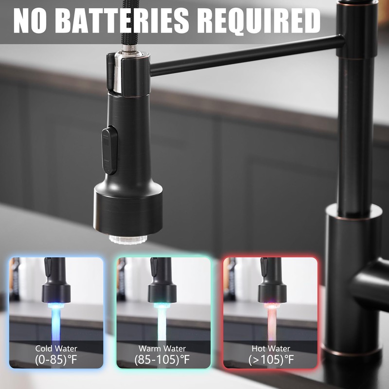 GIMILI Oil Rubbed Bronze Kitchen Faucet with Pull Down Sprayer