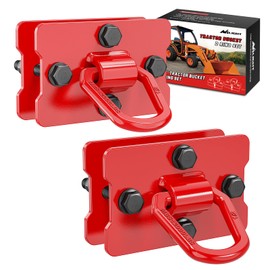 Nilight 2Pcs 1/2" D Rings for Trailers Heavy Duty Trailer Tie Down Rings, Incl. Mounting Hardware, Forged Steel Bolt-On Grab with Back Plates Compatible with Tractor RV UTV Truck, Max 12000Lbs, Red