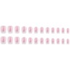 Short Press on Nails Square Fake Nails Pink White Gradient