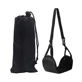 Portable Foot Hammock & Storage Bag Set (Desk, Bed, Sofa, Train, Airplane) Black 2ea