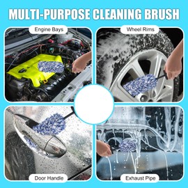 Car Cleaning Rim Cleaner Wheel Cleaning Brush, Metal Free Soft Synthetic Wool Car Brush, Highly Water Absorption Wheel Wash Brushes (Rim Brush)