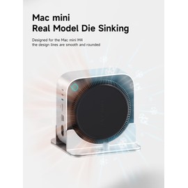 Hagibis Vertical Stand for Mac Mini M4, Aluminum Alloy Laptop Stand Anti-Slip Computer Holder Desktop Stand Compatible with M4 Chip Mac Mini Pro