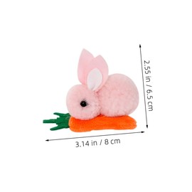 TOVINANNA 4pcs Rabbit Hair Accessories Fluffy Carrot Hair Clips for Women Adorable Plush Barrettes Grey for Easter Celebrations and Festive Outfits