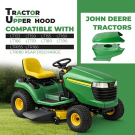ECOTRIC Upper Hood & Lower Hood W/Hardware Compatible with John Deere LT133 LT150 LT155 LT160 LT166 LT170 LT180 LT190 LTR155 LTR166 LTR180 Replacement for AM132530 AM131759