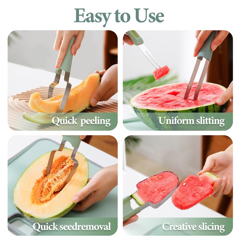 INBUGZ Watermelon Cutter Slicer Tool, New Stainless Steel Watermelon Popsicle