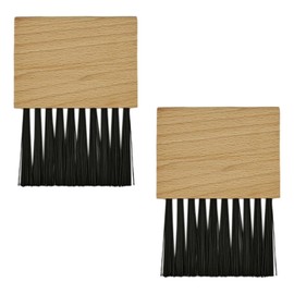 GRSECPO 2 Pack Umpire Plate Brushes - Solid Wood Handle Perfect for Baseball & Softball Umpire Essential Compact & Portable (Black)