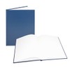 BookFactory Large Blue Blank Book/Blank Notebook - 96 Pages Blank