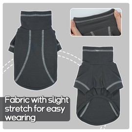 Hjumarayan Dog Jumpers Small - Dog Fleece Jumper Warm Dog Sweater Stretchy Puppy Jumpers for Small Dogs, Turtleneck Jumper for Dogs Chihuahua Jumper, Dark Grey XS