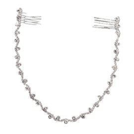Healeved Women Rhinestone Chain Hair Comb Elegant Bridal Hair Jewelry Accessory for Weddings Parties Special Occasions Durable Design for Brides and Bridesmaids