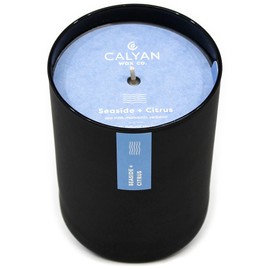 Calyan Wax Soy Wax Candle, Seaside & Citrus Scented Candle | Premium Candle with Essential Oils | 10.2 Oz 50 Hour Burn | Soy Candle in Black Jar for Decor, Gift for Men & Women
