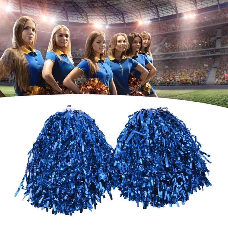 2PCS Cheerleading Pom Poms with Hard Handle Handheld Party Shakers