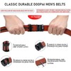 DOOPAI - Cinturón de carraca ajustable para hombre, de piel