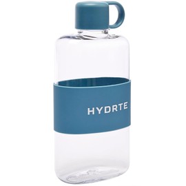 Hydrte Tritan Plastic Slim Water Bottle, 18oz, Ocean Blue, BPA Free, Leak Proof, for Fitness, Travel, Workouts