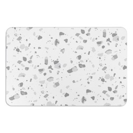 Artsy Mats Grey Terrazzo White Quick Dry Diatomite Non Slip Stone Bath Mat
