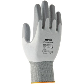 Uvex 60050 Phynomic Foam Dry Glove, Size 6, Grey/White