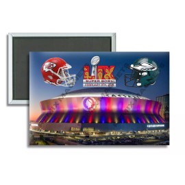 SUPER BOWL LIX 2025 KANSAS CITY CHIEFS PHILADELPHIA EAGLES 2" x 3" lOCKER Magnet