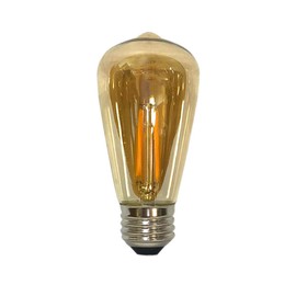 Royal Designs, Inc. LB-1507-6 Vintage Dimmable Edison Light Bulbs with E26 Medium Base, 4W LED Equivalent 40W Incandescent, Straight Tubular Shape, Golden Smoke, 6-Pack
