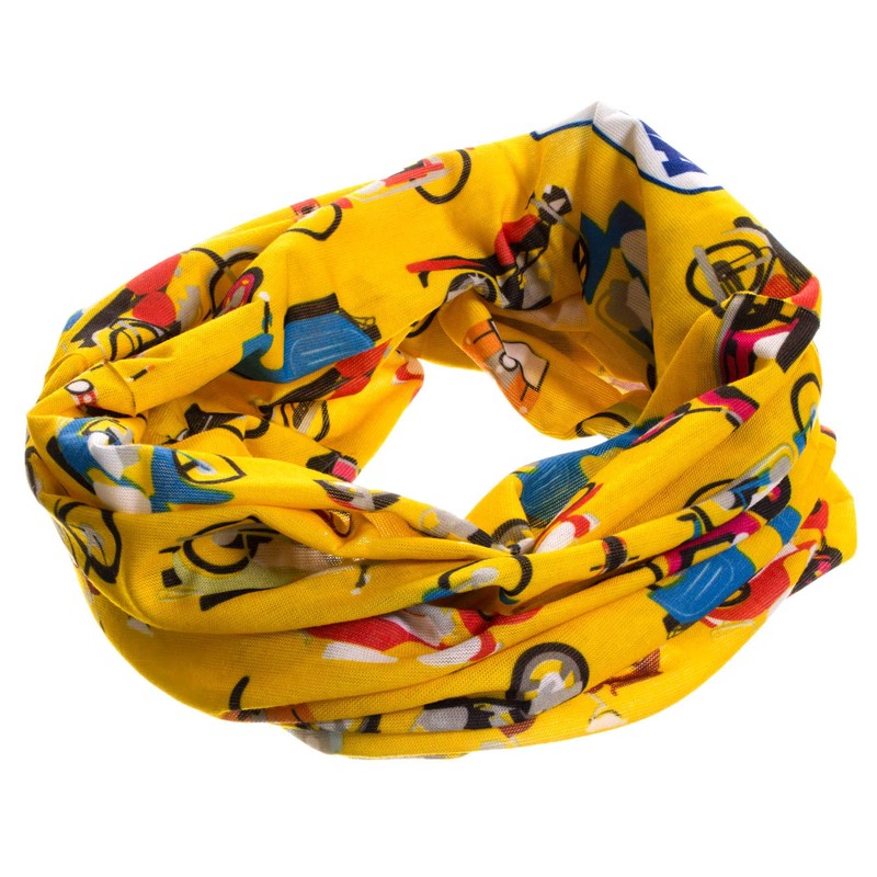 MZA Retro Multifunctional Tube Scarf in Polybag, Yellow, multi-coloured.