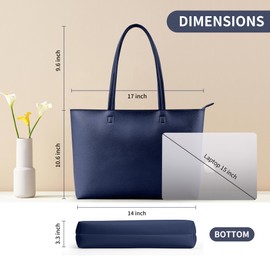 KALIDI Handbags Large Capacity Shopper Bag Tote Bag for Office Campus Daily and Travel Darkblue