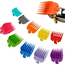 10PCS Professional Hair Clipper Guards Combs, Replacement Hair Clipper Guide Combs Replacement Guards Attachment Compatible with Wahl Clippers (Assorted Color)