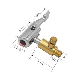 YDHfdc Pack of 2 8 mm Car Valve Lever Connector Air Chuck Brass Tyre Valve Air Pump Clip Lever Connector Tyre Inflator Nozzle for Car Tyre Inflator