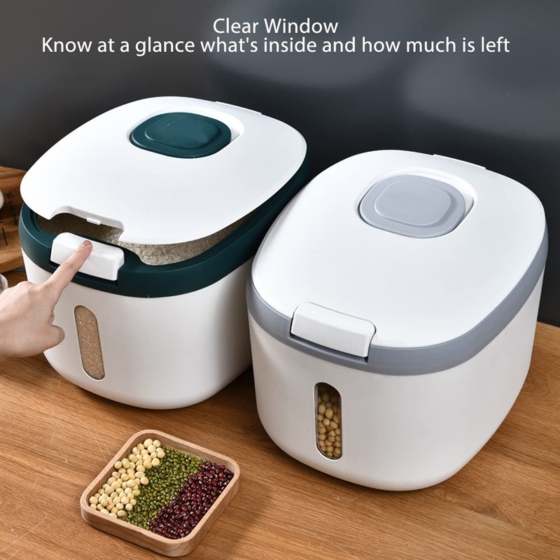 Rice Container Airtight Rice Container with Transparent Window for Grains