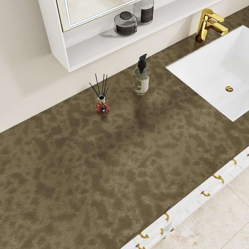 Mangoloo Thick Bronze Contact Paper Textured Metallic Peel Stick Wallpaper