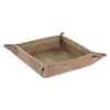 DRW Vassoio svuotatascarpe ecopelle marrone cammello 18 x 18 x