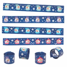 Baker Ross FC254 Snowman Snap Bracelets, Pack of 4 - Small Children's Gifts, Children's Birthday Gift, Santa Claus Gift, Advent Calendar Gifts