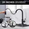 Wewe Black Kitchen Sink Faucets: Water Faucet with Pull Down