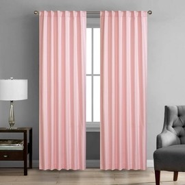 SunClipse Marlee Blackout Rod Pocket 42"x84" Set of 2 Window Curtain Panel,Blush