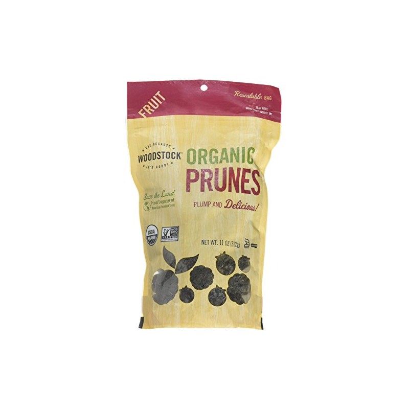 Woodstock Prunes, Organic, California Pitted, 11-Ounce (Pack of 2)