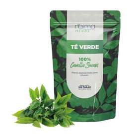 NAIMA Té Verde Orgánico 250 g | Hoja Suelta 100% Natural | Tisana Artesanal | Rinde +100 Tazas | Bolsa Resellable | Sin Conservadores
