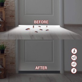 Door Draft Stopper Under Door Sweep - Ohuhu 2 Pack 37" L x 1-4/5"W Door Draft Blocker Weather Stripping for Exterior Interior Doors Door Seal Gap Filler Bottom Dust Noise Insulation Draft Guard-Black