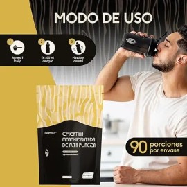 Creatina Monohidratada De Alta Pureza En Polvo Quenut  Preworkout Alto Rendimiento 30 Sobres                                                          