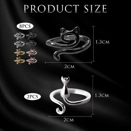 VEHYEGOI 10 Pieces Hook Thread Rings, Crochet Rings, Crochet Accessories, Rings for Knitting, Adjustable Crochet Rings, Metal Rings, Colorful Crochet Rings
