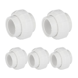 (Pack of 5) EFIELD 1 Inch PVC FNPT Union Coupling, Sch. 40, FIP x FIP, For Residential, Commercial, Agricultural and Light industrial Applications