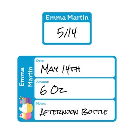 Name Bubbles - Reusable Baby Bottle Labels for Daycare (20 Labels) - Kids Washable Name Tags for Bottles, Sippy Cups, & Snack Containers, Waterproof, Baby Name Stickers, Write-On (Cupcakes)