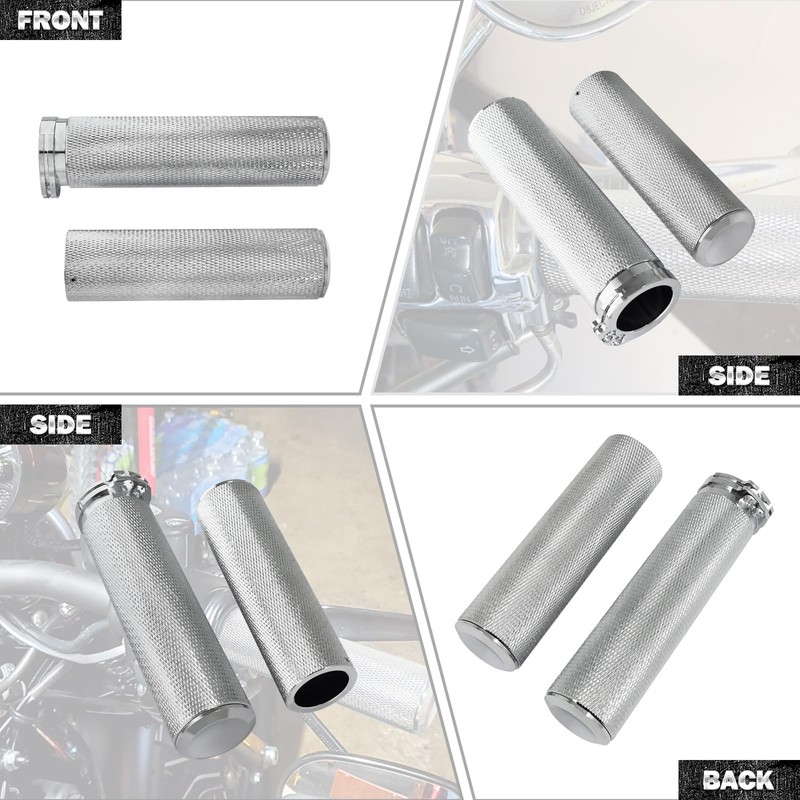 HDBUBALUS Motorcycle 1" Hand Grips Handlebar Grips Cable Throttle Fit