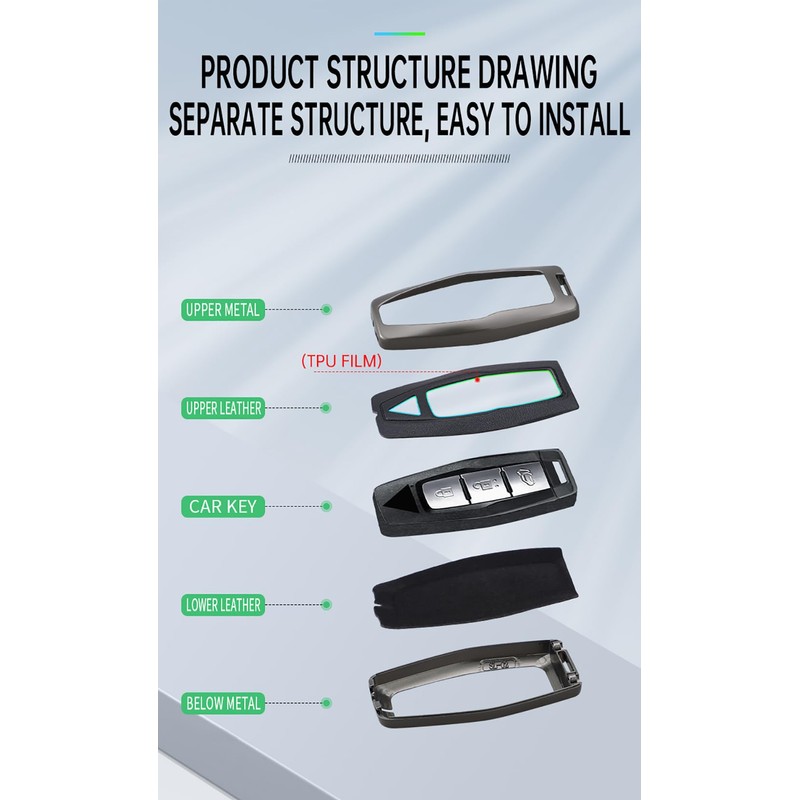 SANRILY Key Cover fit for Mitsubishi 2024 Key, Black-brown, 2/3/4