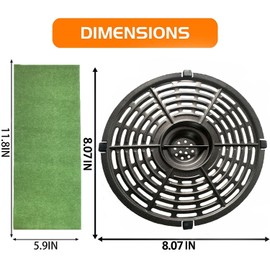 BeranWung 3.7QT Round Air Fryer Grill Plate for PowerXL/Chefman/Gowise/Crux Air Fryers, Upgraded Nonstick Air Fryer Grill Pan, Crisper Tray Rack Grate for Chefman 3.6QT/3.5QT Air Fryers
