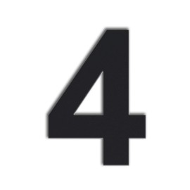 QT Modern House Number - 6 Inch BLACK - Stainless Steel (Number 4 Four), Floating Appearance, Easy to install and made of solid 304 Stainless Steel