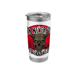 Malefic Evolution: The Twisted Skull Stainless Steel Insulated Tumbler